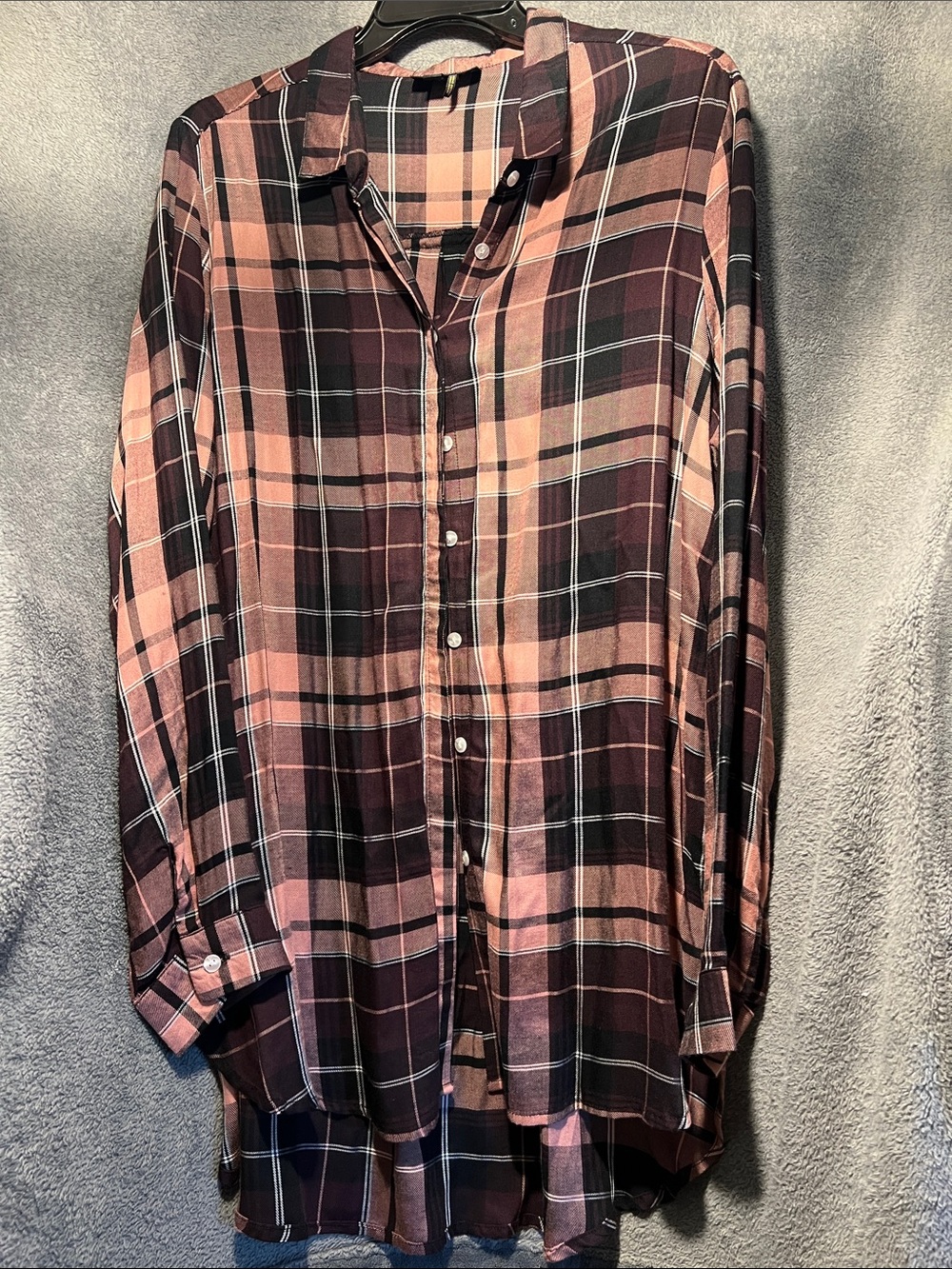 i jeans by Buffalo Pink and Black Plaid Button-Down Shirt